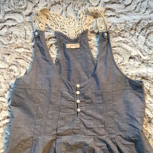 Racer back summer tunic tank with crochet detail